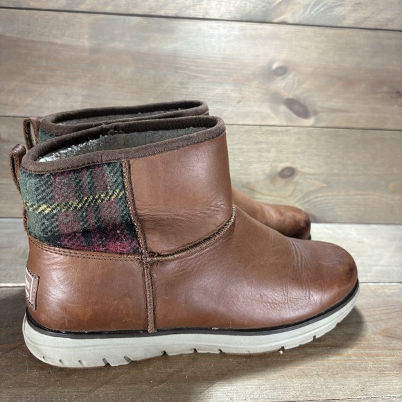 ll bean womens size 8 shoe brown leather waterproof ankle snow boots - Picture 2 of 9